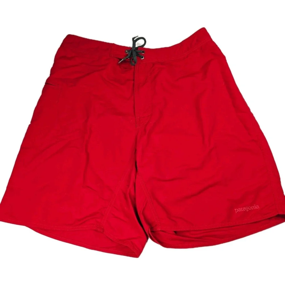 Patagonia Mens Red Board‎ Shorts Swim Trunks Water Sport Size 36